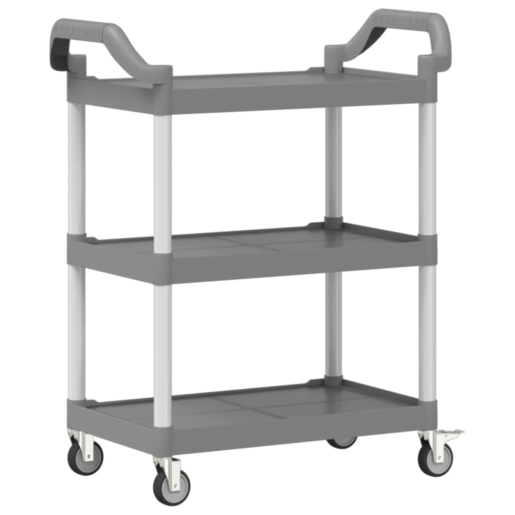 3-Tier Trolley Grey 81x41x92 cm Aluminium