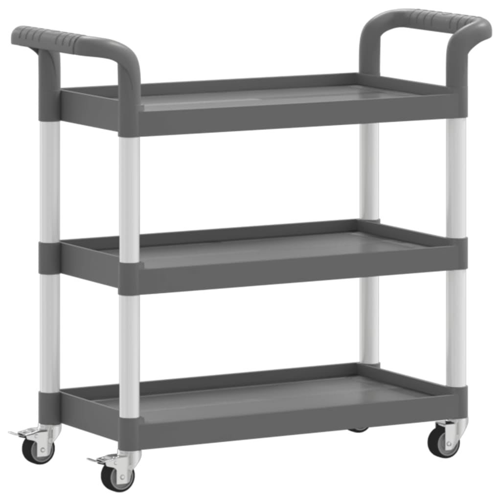 3-Tier Trolley Grey 77x34x72 cm Aluminium