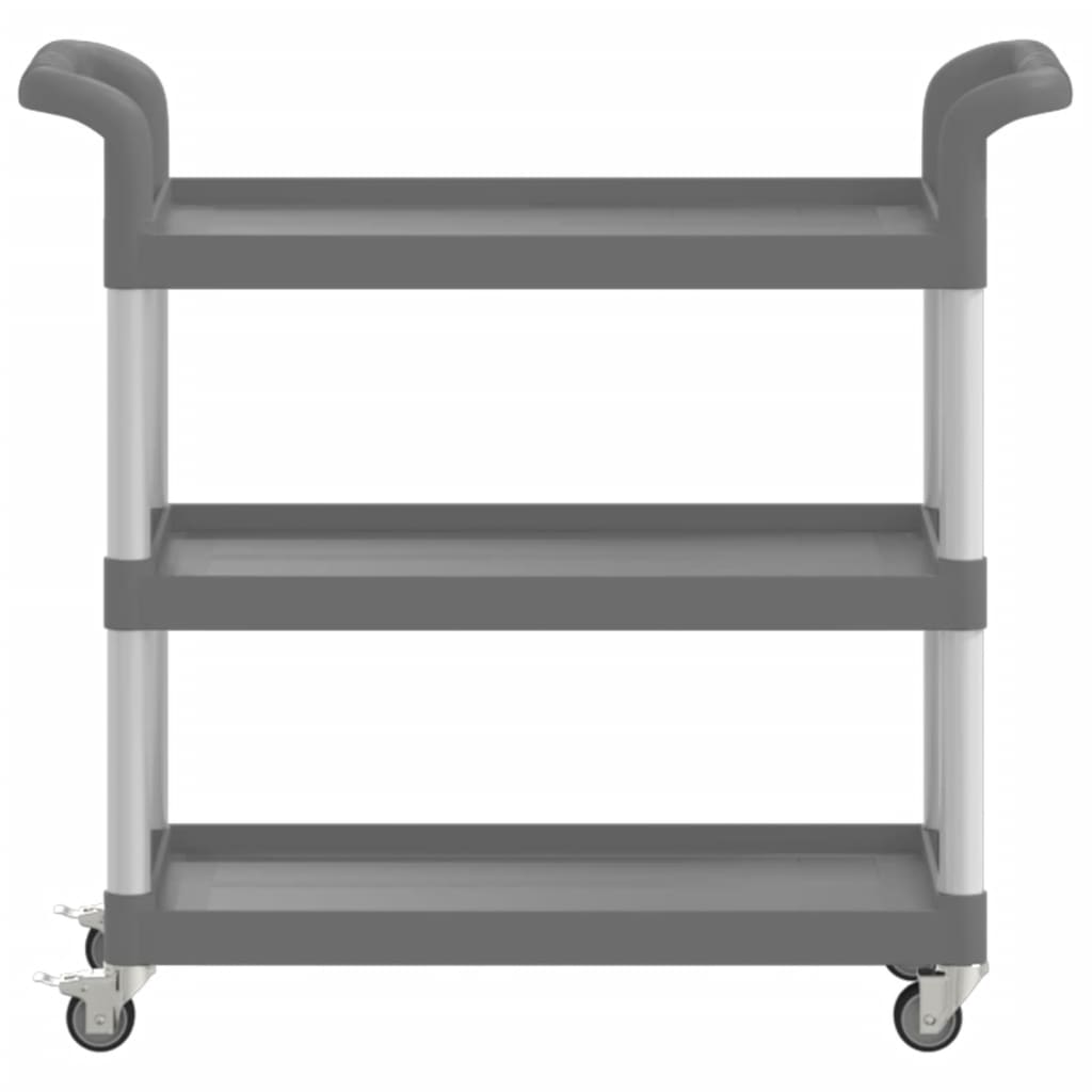 3-Tier Trolley Grey 77x34x72 cm Aluminium