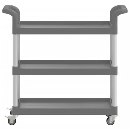 3-Tier Trolley Grey 77x34x72 cm Aluminium