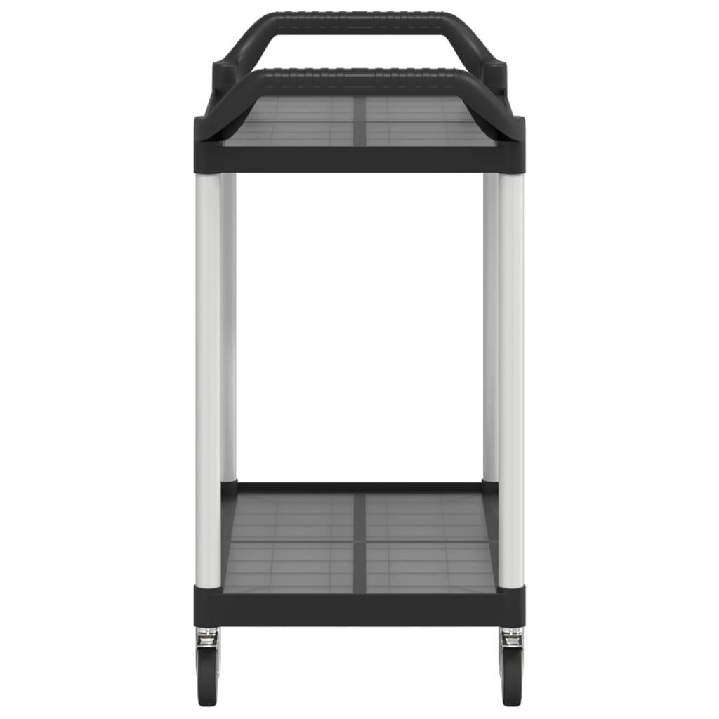 2-Tier Trolley Black 99x50x97 cm Aluminium