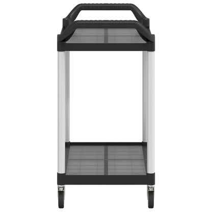 2-Tier Trolley Black 99x50x97 cm Aluminium