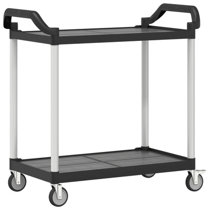 2-Tier Trolley Black 99x50x97 cm Aluminium