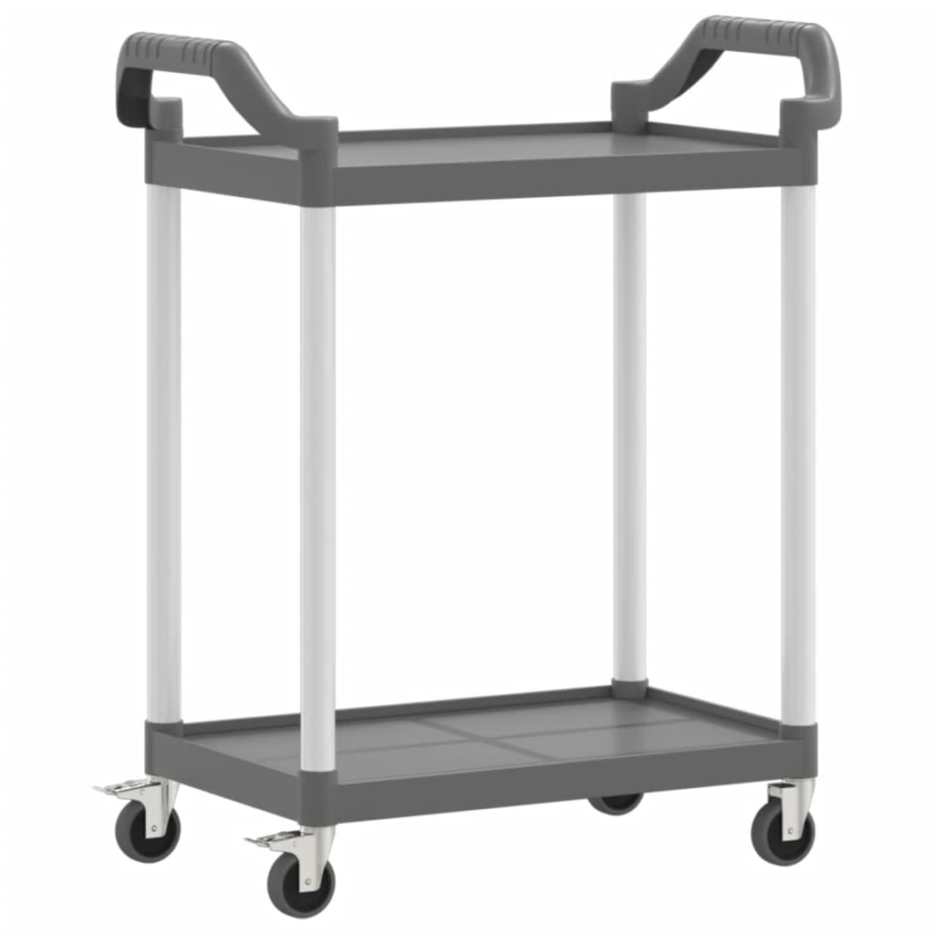 2-Tier Trolley Grey 81x41x92 cm Aluminium