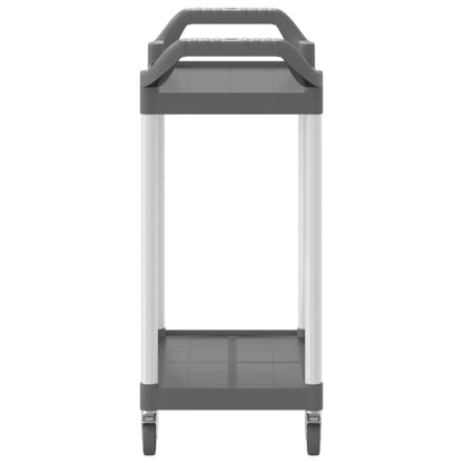 2-Tier Trolley Grey 81x41x92 cm Aluminium