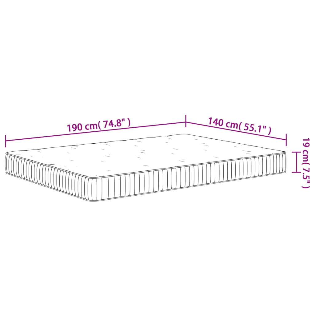 Pocket Spring Mattress Medium 140x190 cm