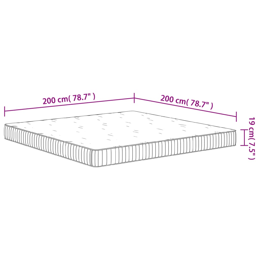 Pocket Spring Mattress Medium 200x200 cm