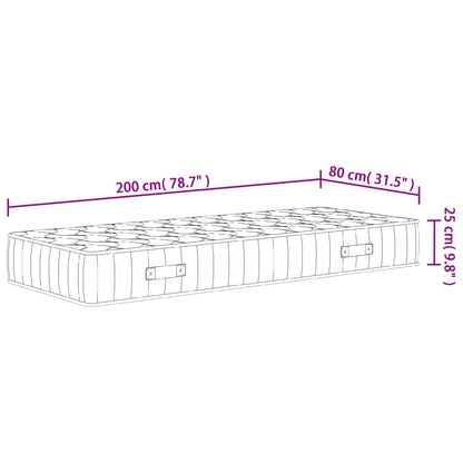 Pocket Spring Mattress Medium Firm 80x200 cm