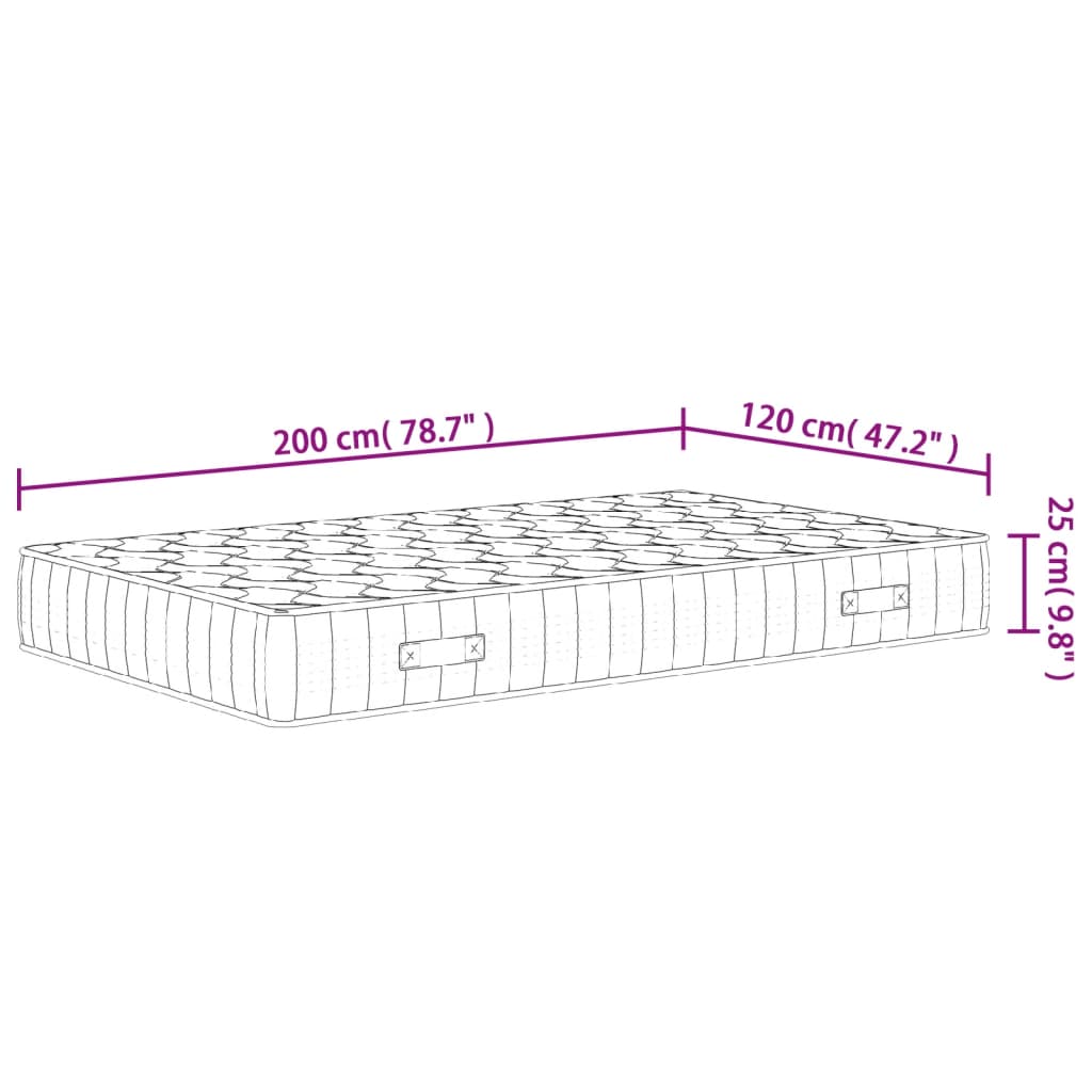 Pocket Spring Mattress Medium Firm 120x200 cm