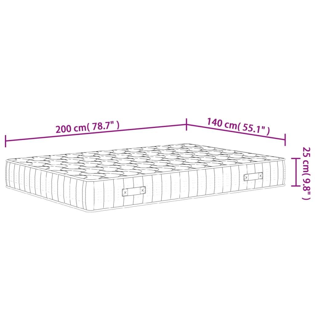 Pocket Spring Mattress Medium Firm 140x200 cm