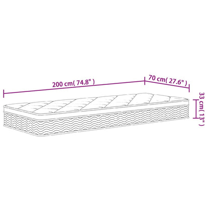 Pocket Spring Mattress Medium Plus 70x200 cm