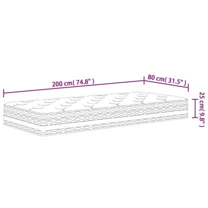 Pocket Spring Mattress Medium 80x200 cm