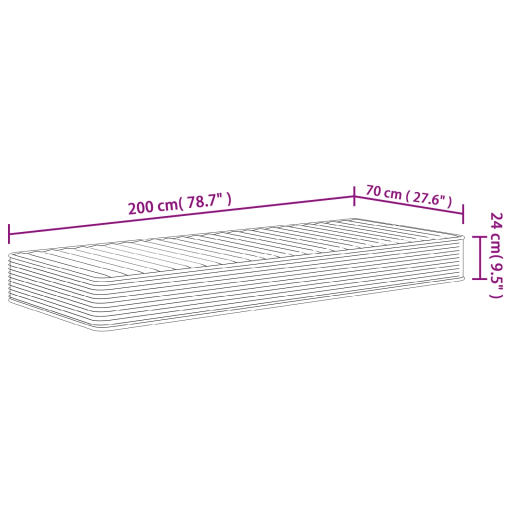 Foam Mattress Medium Soft 70x200 cm