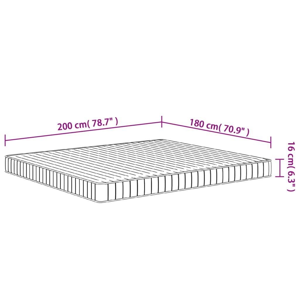 Foam Mattress Medium Soft 180x200 cm