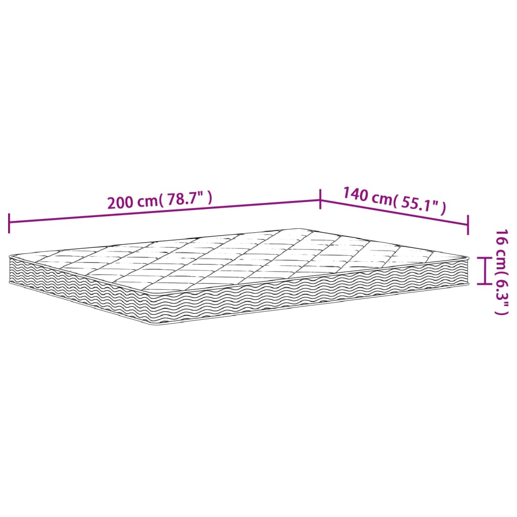 Foam Mattress Medium Soft 140x200 cm