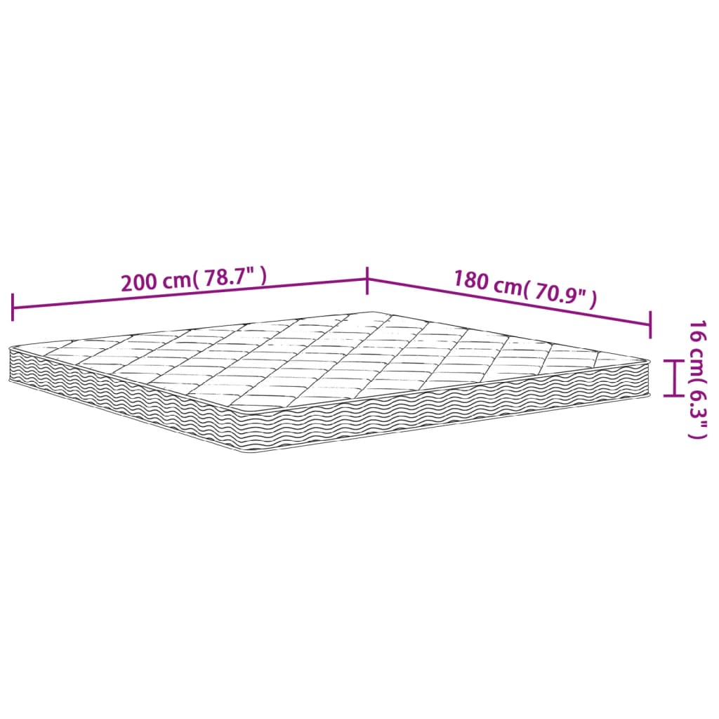 Foam Mattress Medium Soft 180x200 cm