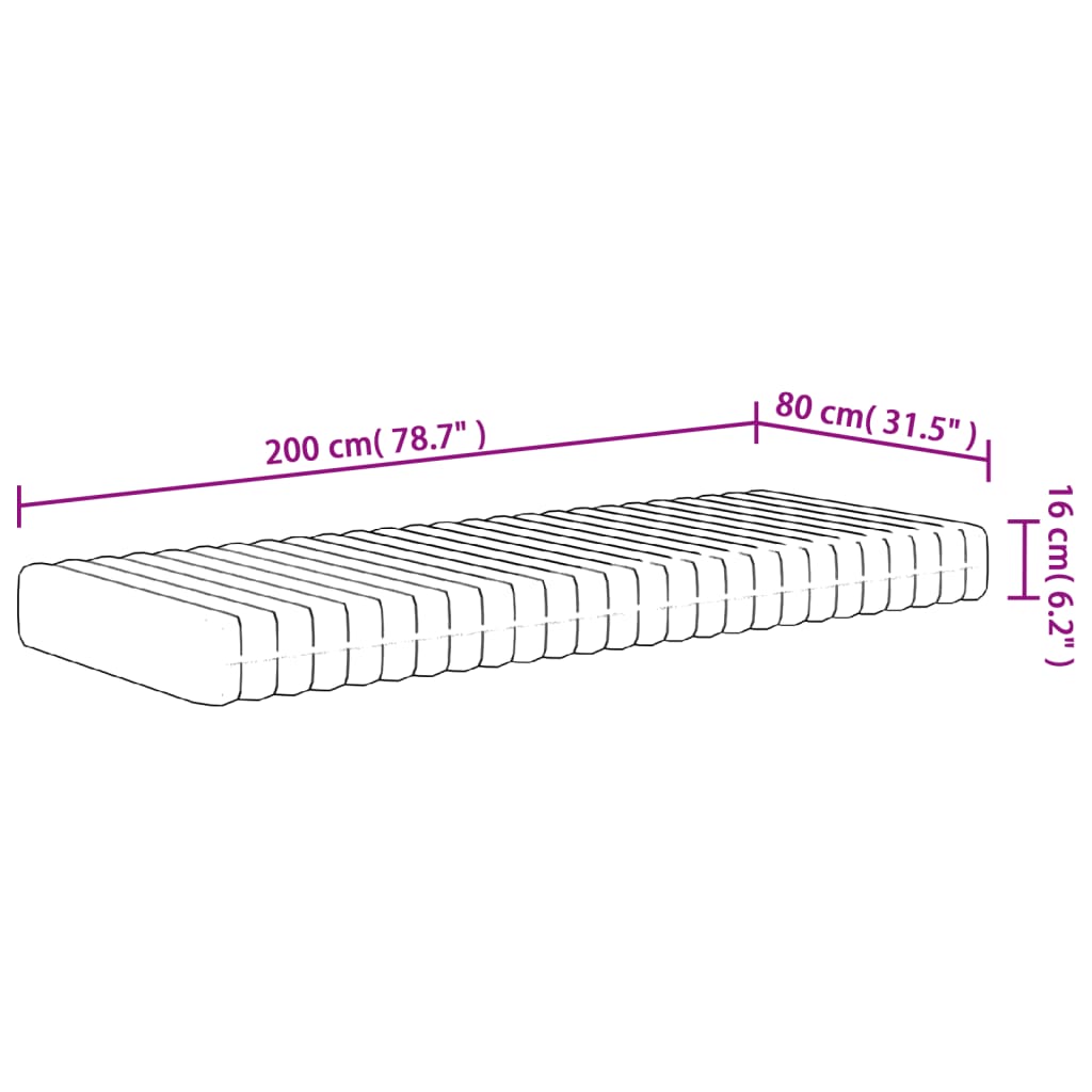 Foam Mattress Medium Soft 80x200 cm