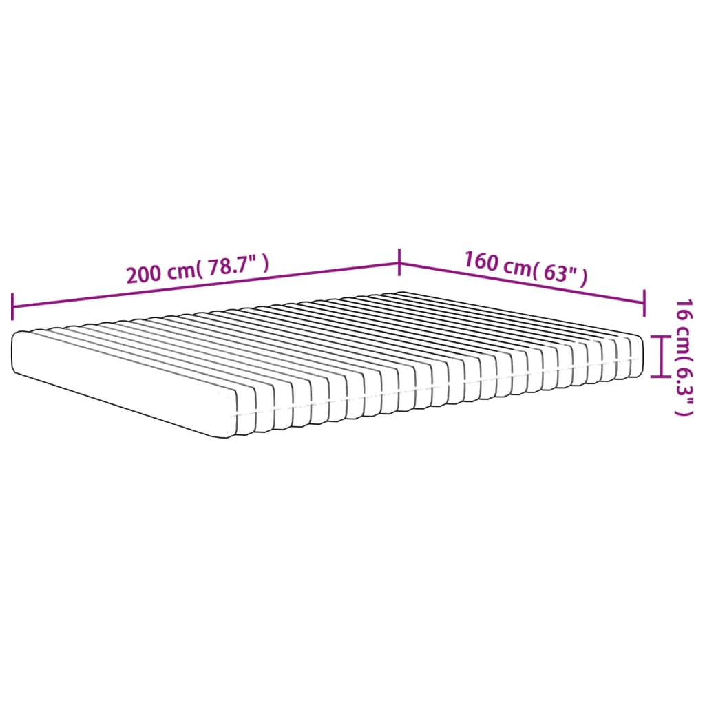 Foam Mattress Medium Soft 160x200 cm