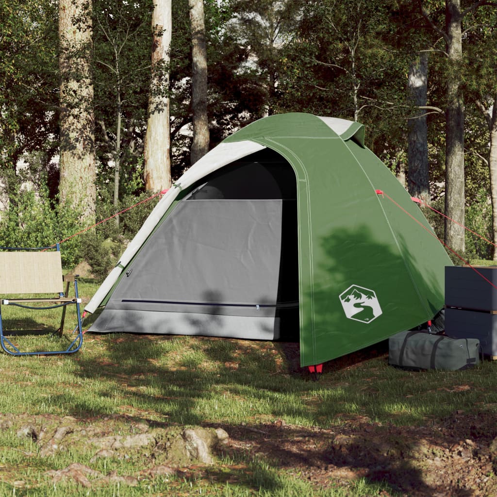 Camping Tent Dome 3-Person Green Waterproof