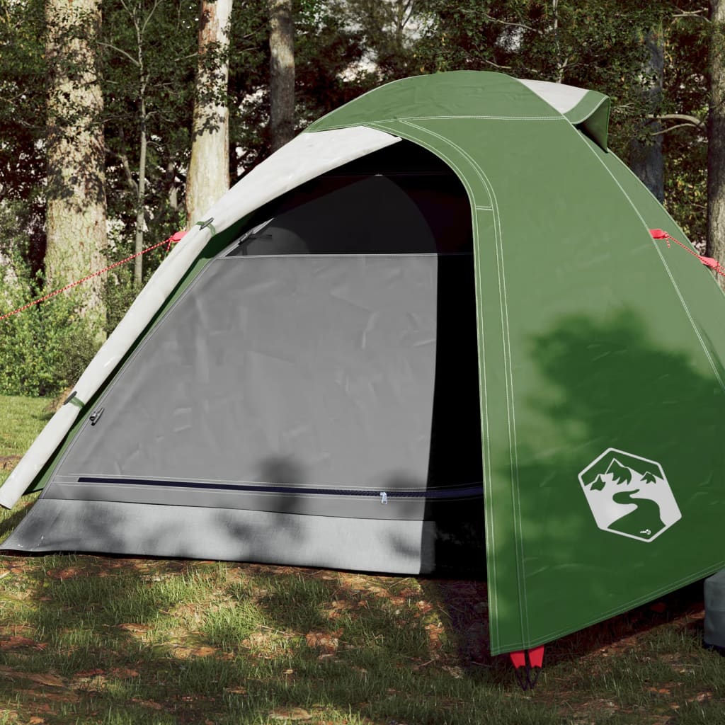 Camping Tent Dome 3-Person Green Waterproof