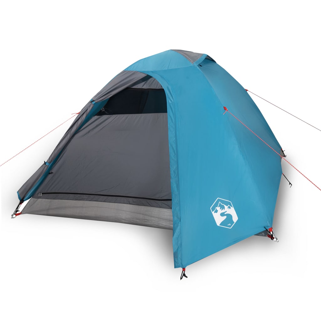 Camping Tent Dome 3-Person Blue Waterproof