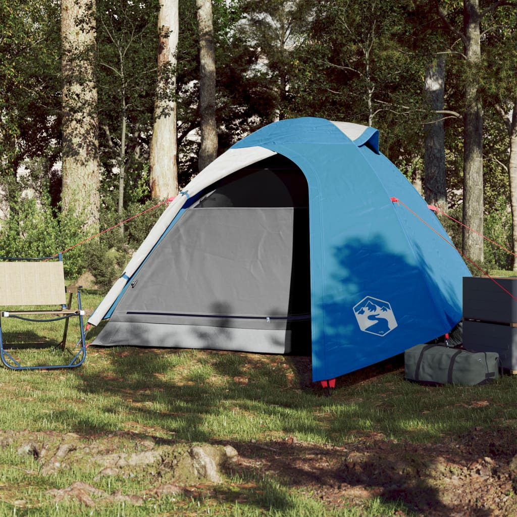 Camping Tent Dome 3-Person Blue Waterproof