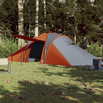 Family Tent Dome 6-Person Grey and Orange Waterproof