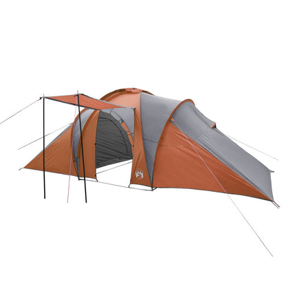 Family Tent Dome 6-Person Grey and Orange Waterproof