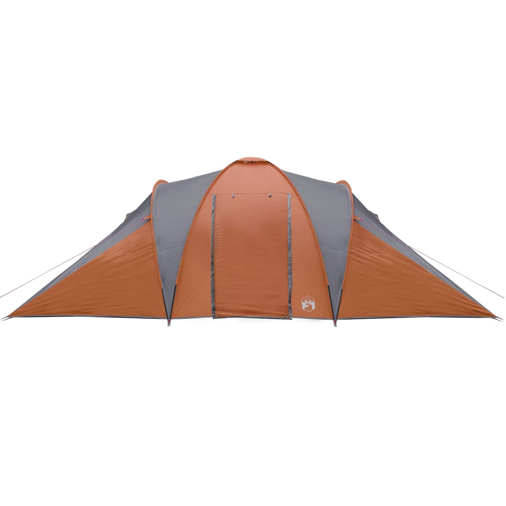 Family Tent Dome 6-Person Grey and Orange Waterproof