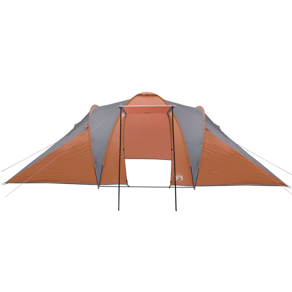 Family Tent Dome 6-Person Grey and Orange Waterproof