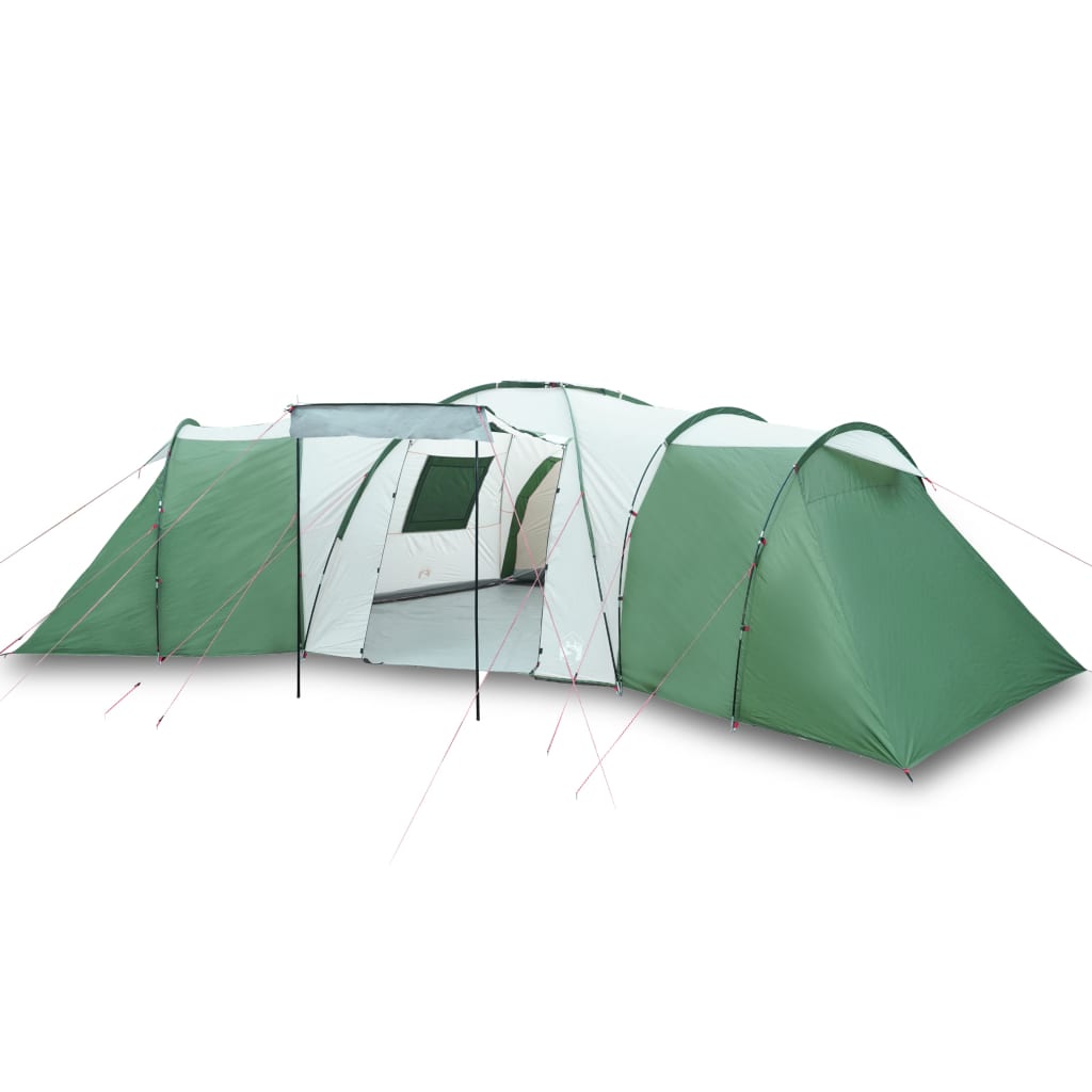 Camping Tent 12 Persons Green 840x720x200 cm 185T Taffeta