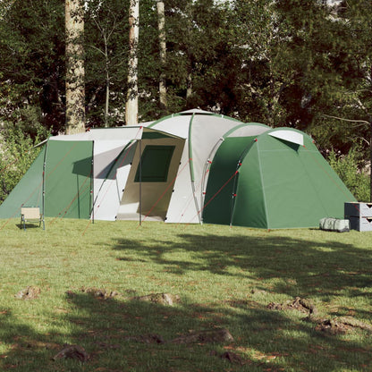 Camping Tent 12 Persons Green 840x720x200 cm 185T Taffeta