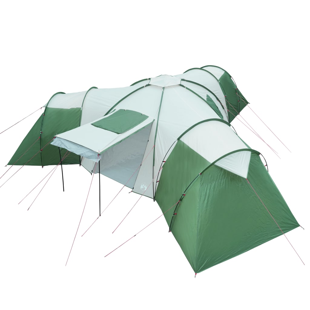 Camping Tent 12 Persons Green 840x720x200 cm 185T Taffeta