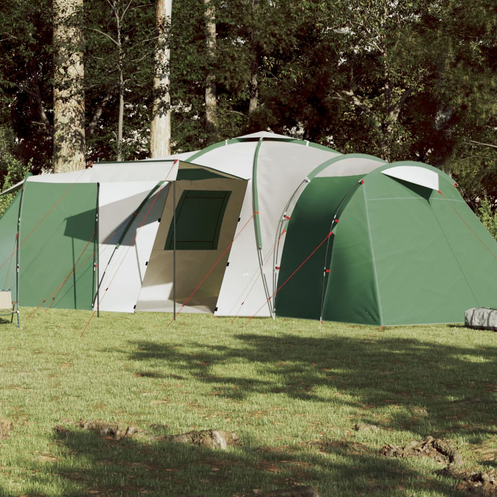 Camping Tent 12 Persons Green 840x720x200 cm 185T Taffeta