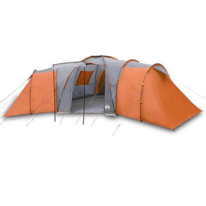 Camping Tent 12 Persons Grey&Orange 840x720x200 cm 185T Taffeta