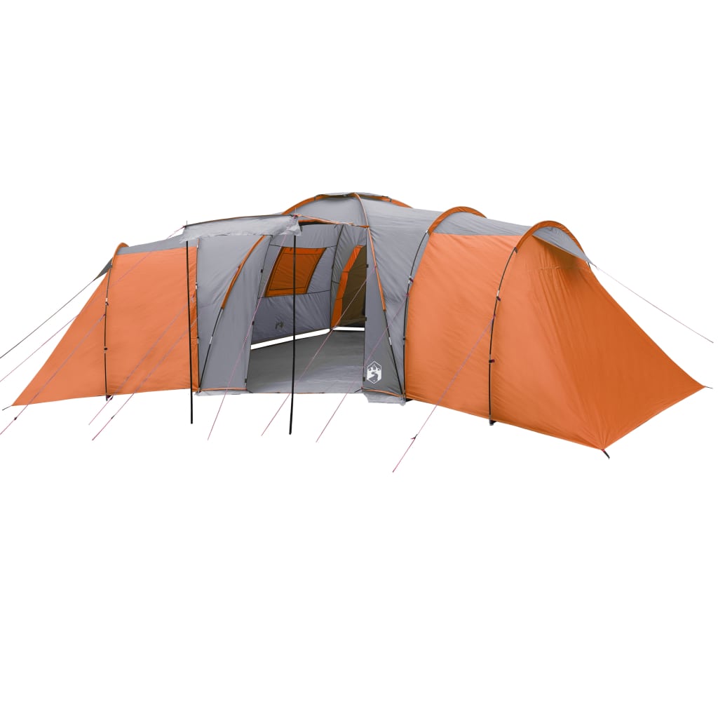 Camping Tent 12 Persons Grey&Orange 840x720x200 cm 185T Taffeta