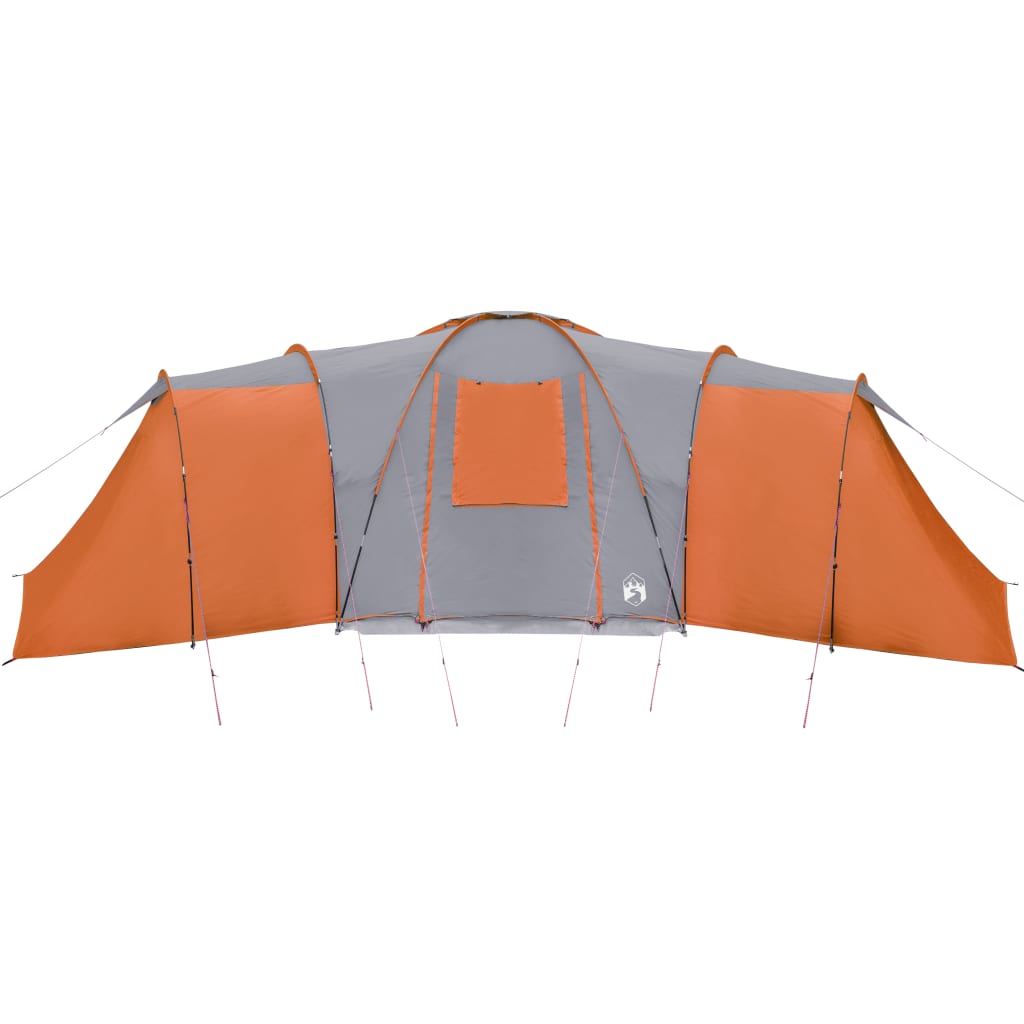 Camping Tent 12 Persons Grey&Orange 840x720x200 cm 185T Taffeta