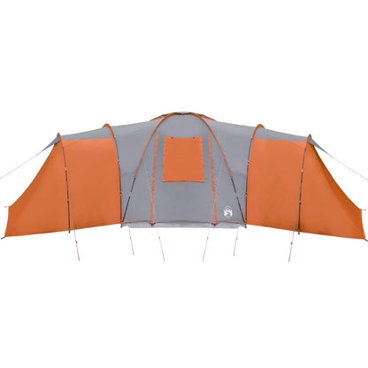 Camping Tent 12 Persons Grey&Orange 840x720x200 cm 185T Taffeta