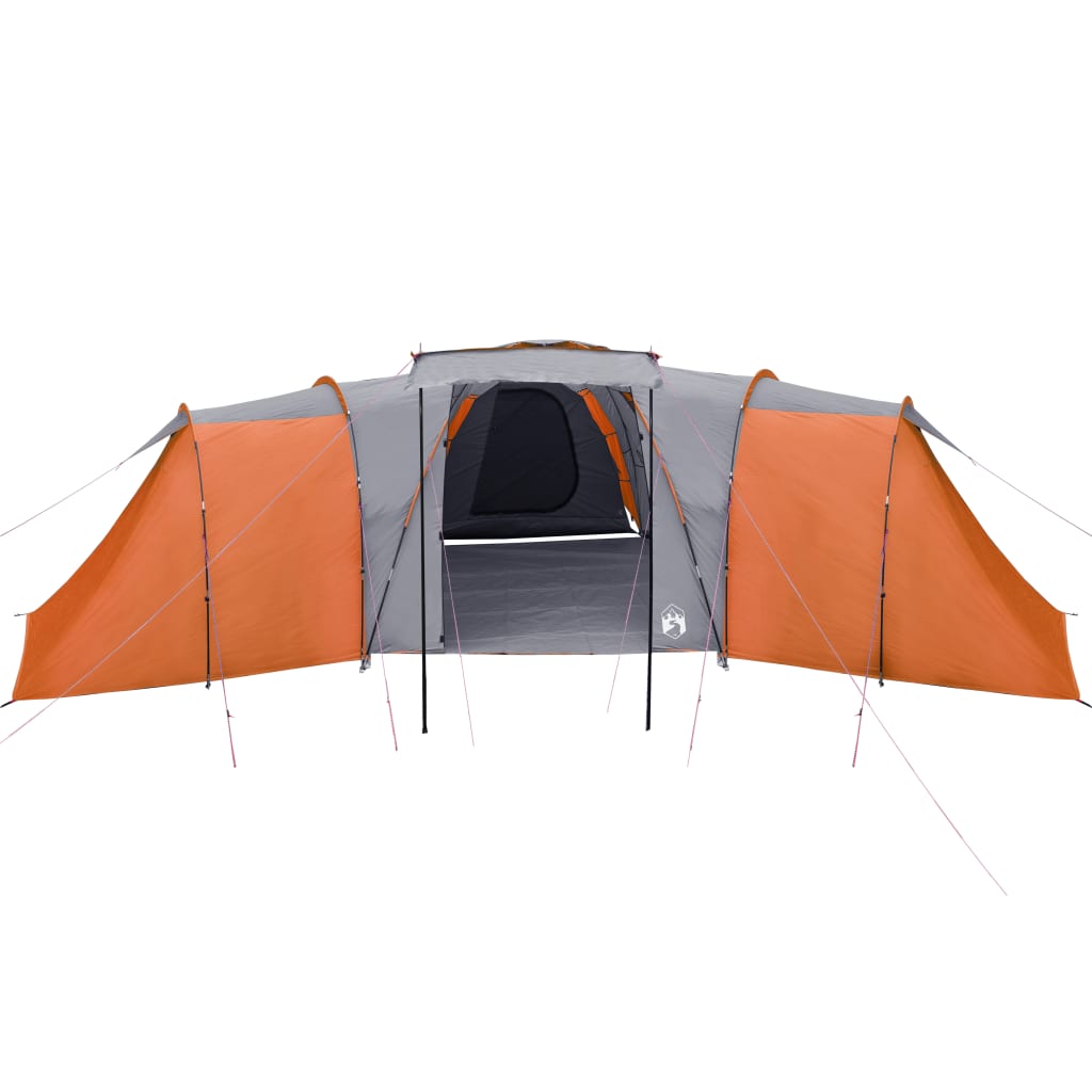 Camping Tent 12 Persons Grey&Orange 840x720x200 cm 185T Taffeta