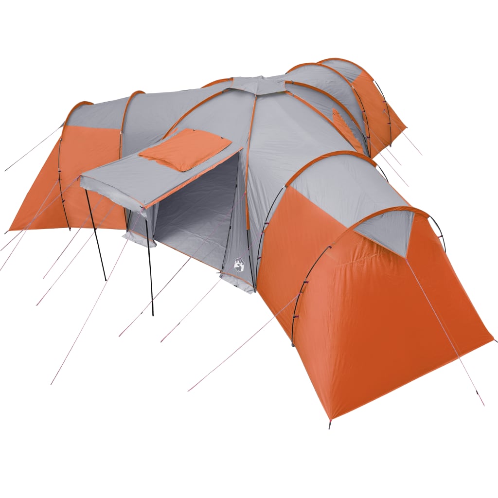 Camping Tent 12 Persons Grey&Orange 840x720x200 cm 185T Taffeta