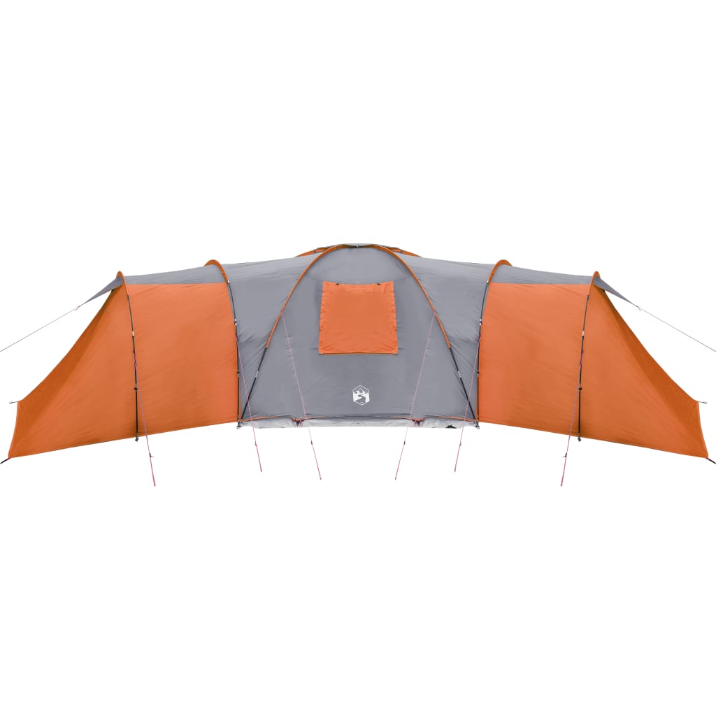 Camping Tent 12 Persons Grey&Orange 840x720x200 cm 185T Taffeta