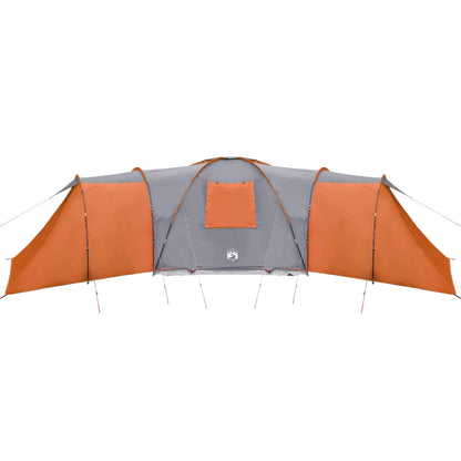 Camping Tent 12 Persons Grey&Orange 840x720x200 cm 185T Taffeta