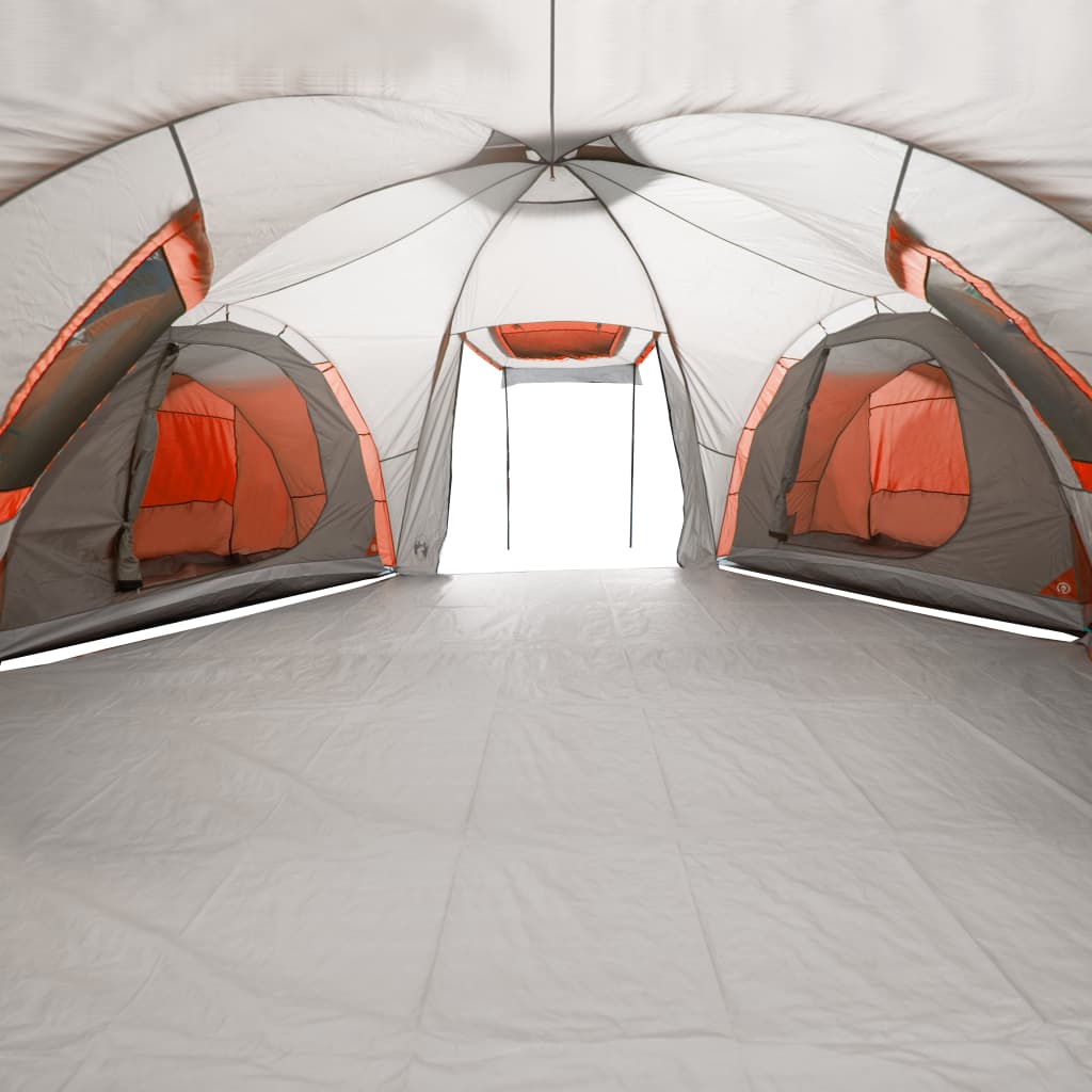 Camping Tent 12 Persons Grey&Orange 840x720x200 cm 185T Taffeta