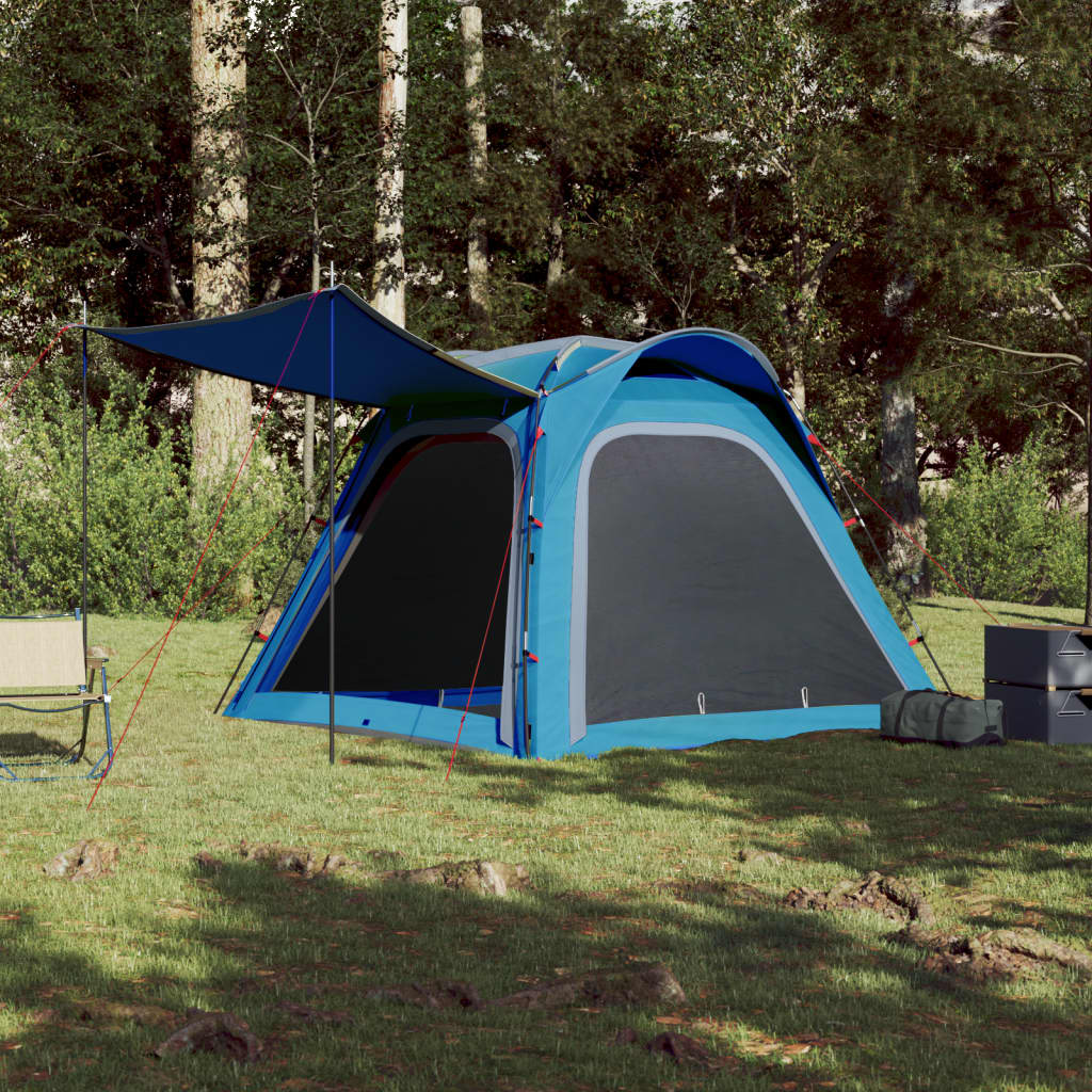 Camping Tent 4-Person Blue Quick Release Waterproof