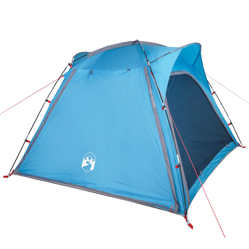 Camping Tent 4-Person Blue Quick Release Waterproof