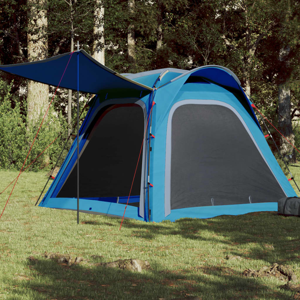 Camping Tent 4-Person Blue Quick Release Waterproof