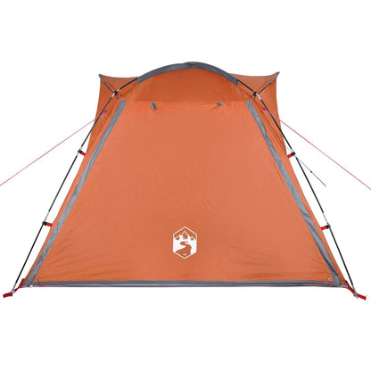 Camping Tent 4-Person Grey and Orange Quick Release Waterproof