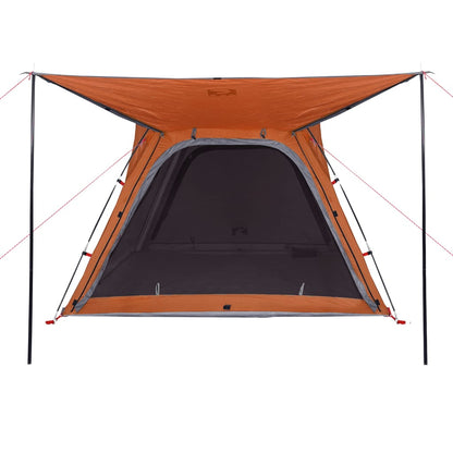 Camping Tent 4-Person Grey and Orange Quick Release Waterproof