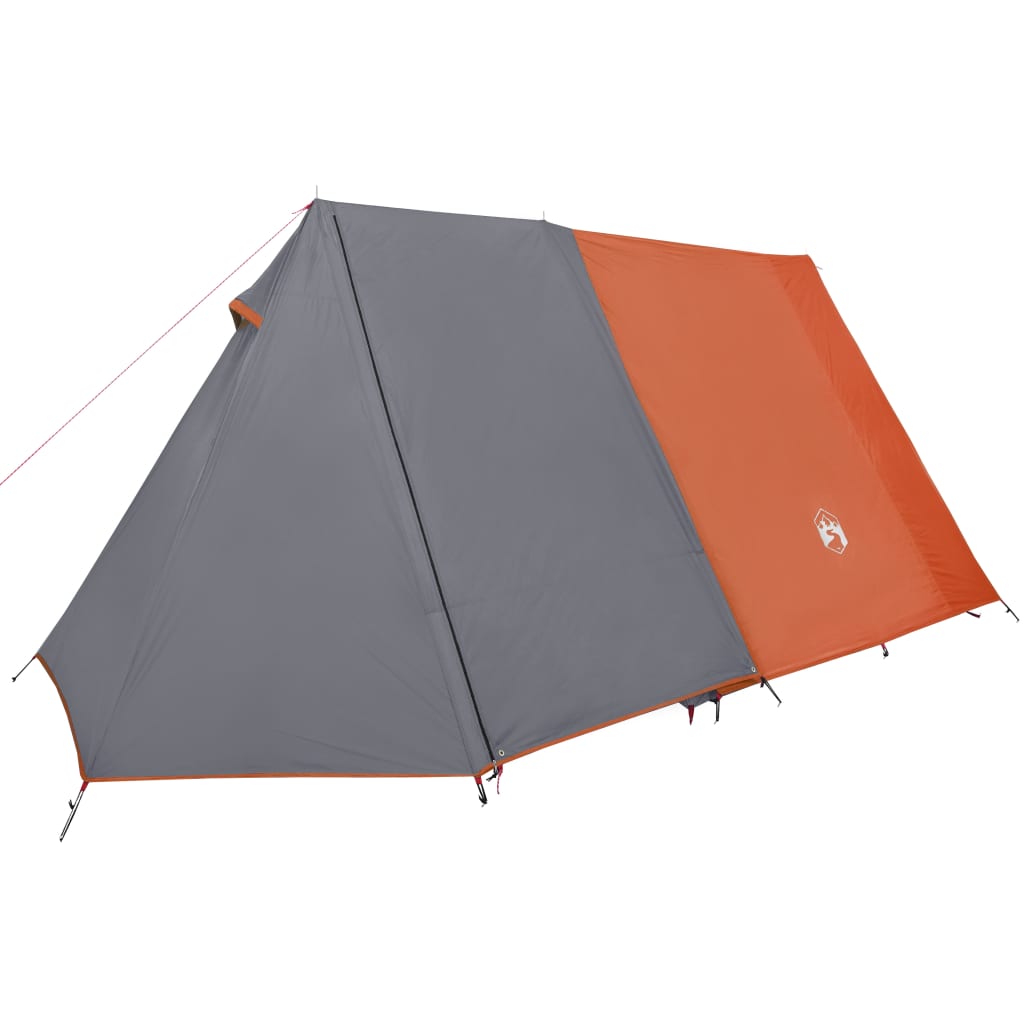 Camping Tent 3-Person Grey and Orange Waterproof