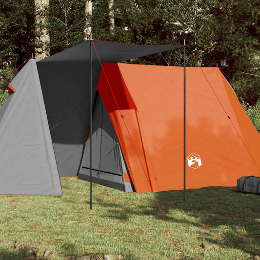 Camping Tent 3-Person Grey and Orange Waterproof